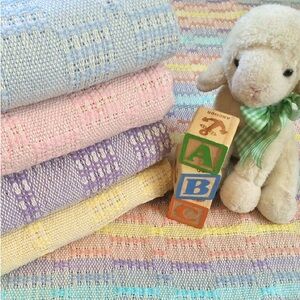 Mostrom & Chase Handwoven Blue Baby Blanket